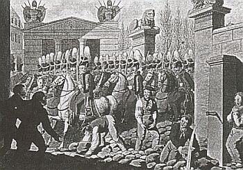 Einmarsch der Hannoverschen Truppen in Göttingen am 16.1.1831 (Pleticha: Deutsche Geschichte, Bd. 9)