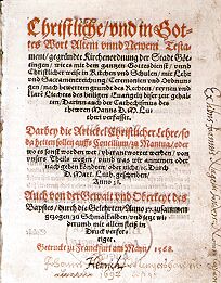 Kirchenordnung von Göttingen aus dem Jahr 1568