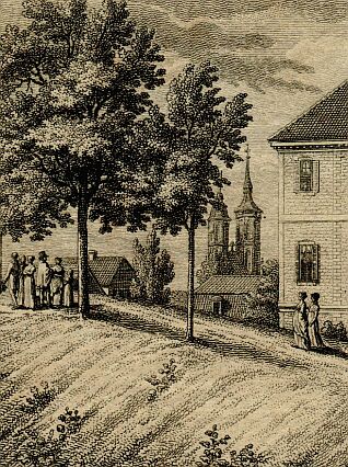 Wallspaziergang, Kupferstich 1821 (In diesem Jahr studierte Heinrich Heine in Göttingen.)